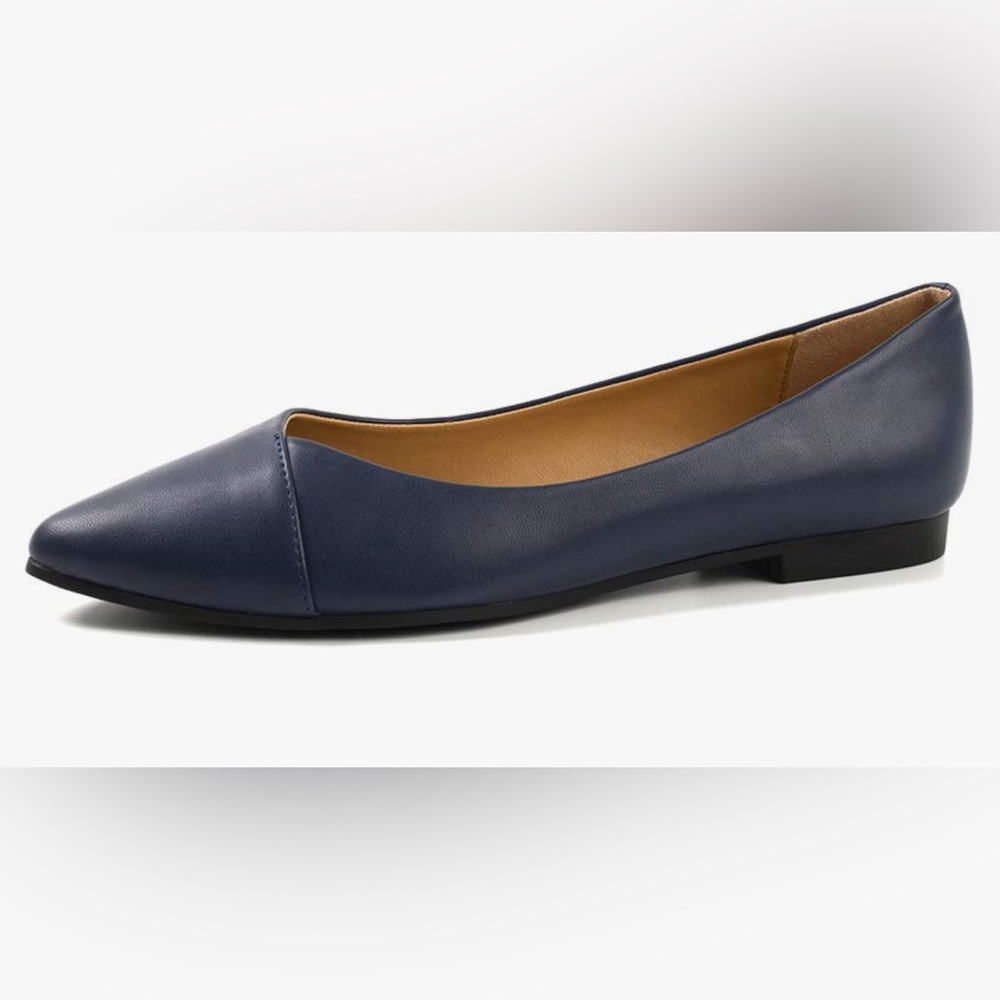 FUNKYMONKEY Women's Classic Ballet Flats Comfort Slip On Shoes navy blue